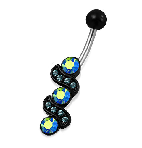 Bauchnabel piercing schwarz - piercing,