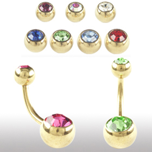Mini gold bauchnabelpiercing - mini,