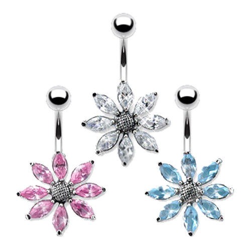 Bauchnabelpiercing blume - bauchnabelpiercing,