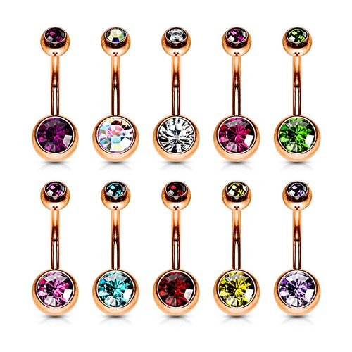 Bauchnabelpiercing rosegold - bauchnabelpiercing,