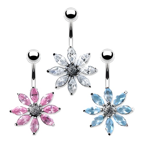 Bauchnabelpiercing blume - bauchnabelpiercing,